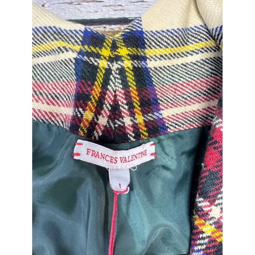 Frances Valentine Christmas Plaid‎ Cocoon Wool Shawl Collar Coat Large $1498 NWT - Picture 8 of 13